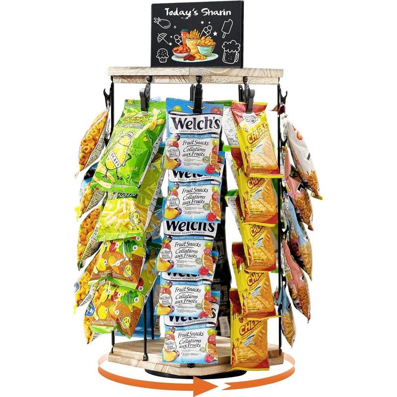MOVATEK 360° Rotating Wooden Snack Stand | 5-Tier Candy Display 40 ...