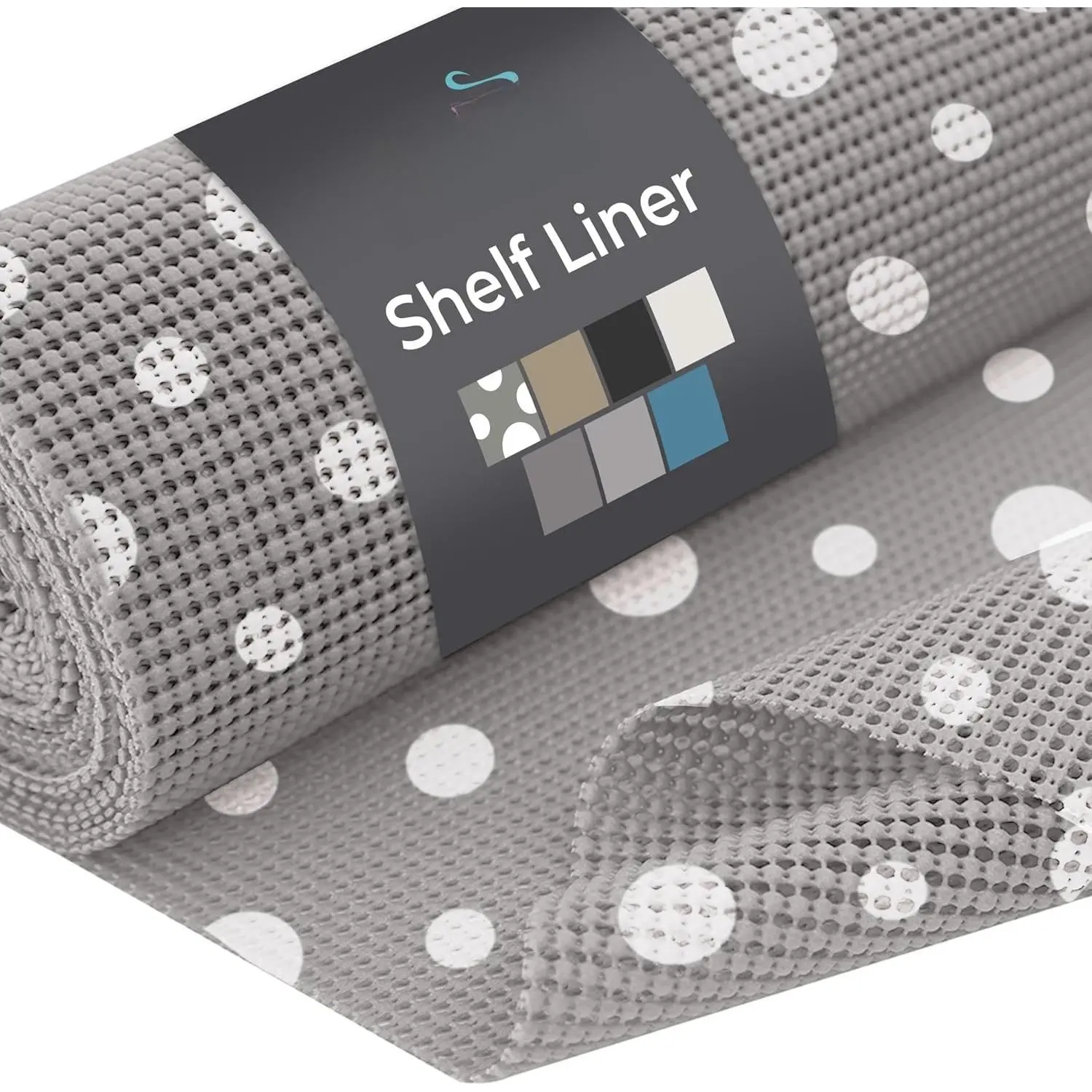 Shelf Drawer and Cabinet Liner, Durable with  Grip, 12 in x 20 FT, Non Adhesive Liners Protect Kitchen Cabinets and Cupboard, Bathroom Drawers and Shelves, Desks, Dots Gray White