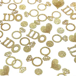 Wedding Table Confetti Bridal Shower Decorations Bride to Be Glittering Diamond Ring I Do Engagement Party Table Scatter 100pcs
