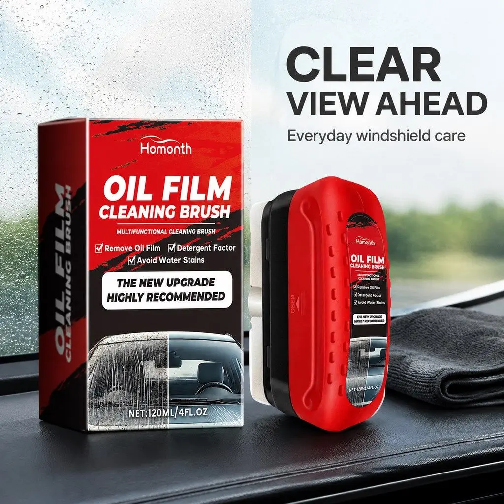 Car Windscreen Cleaner Oil Film Remover Windshield Decontamination Refurbishment Cleaning Fluid Fast Evaporating for Auto Glass 120ml