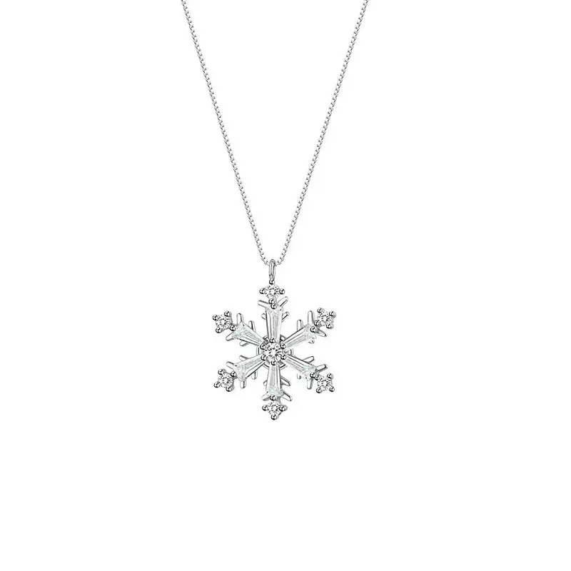Rotating Snowflake Necklace for Women, Korean Style Light Luxury 2026 New Popular High-End Pendant, Birthday Gift for Girlfriend A10209-XL