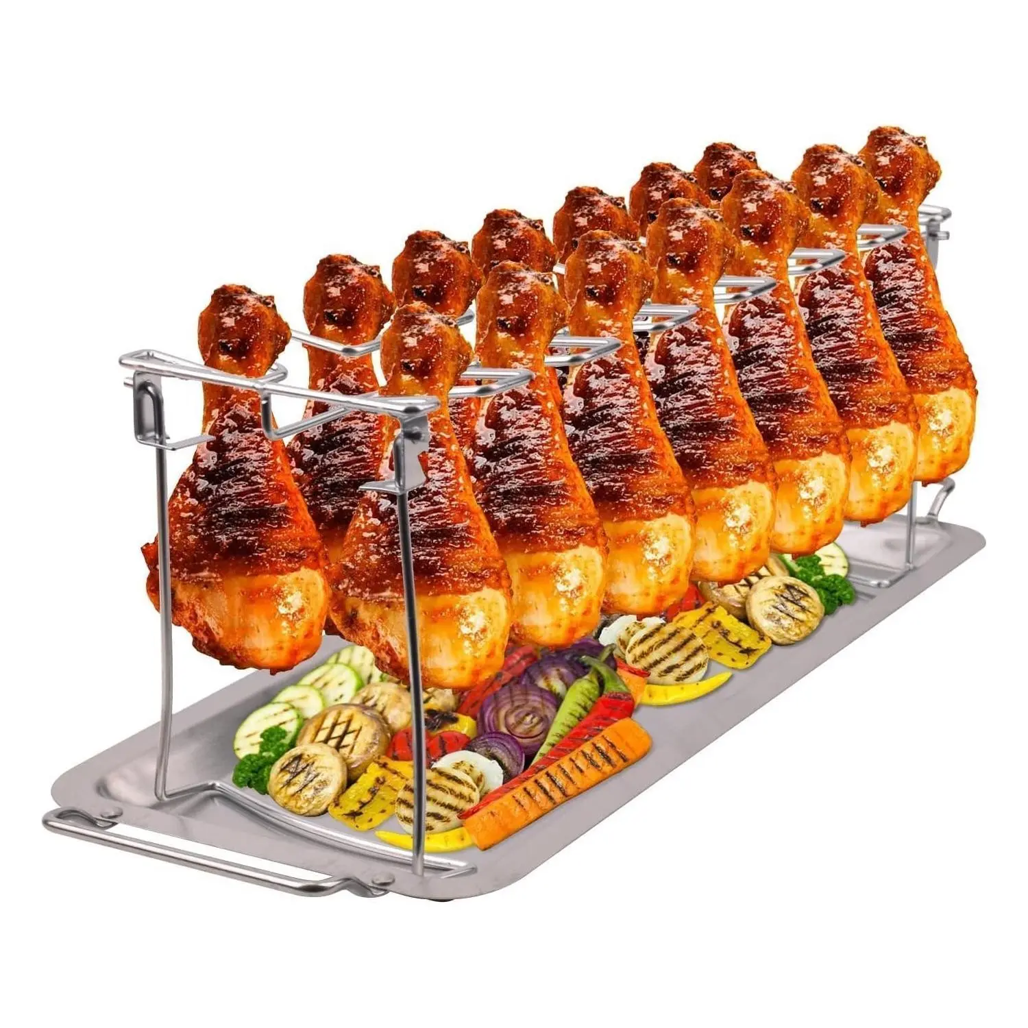Folding Stainless Steel Chicken Drumstick Grill, Durable Design for Even Cooking, Perfect for Home Use, Easy Cleanup After Grilling