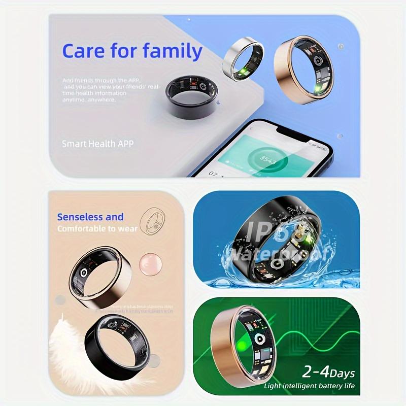 Fitness Tracker Smart Ring - Stainless Steel with Sleep Monitoring - Multiple Exercise Modes - Wireless Connection - USB Charging ultrahuman