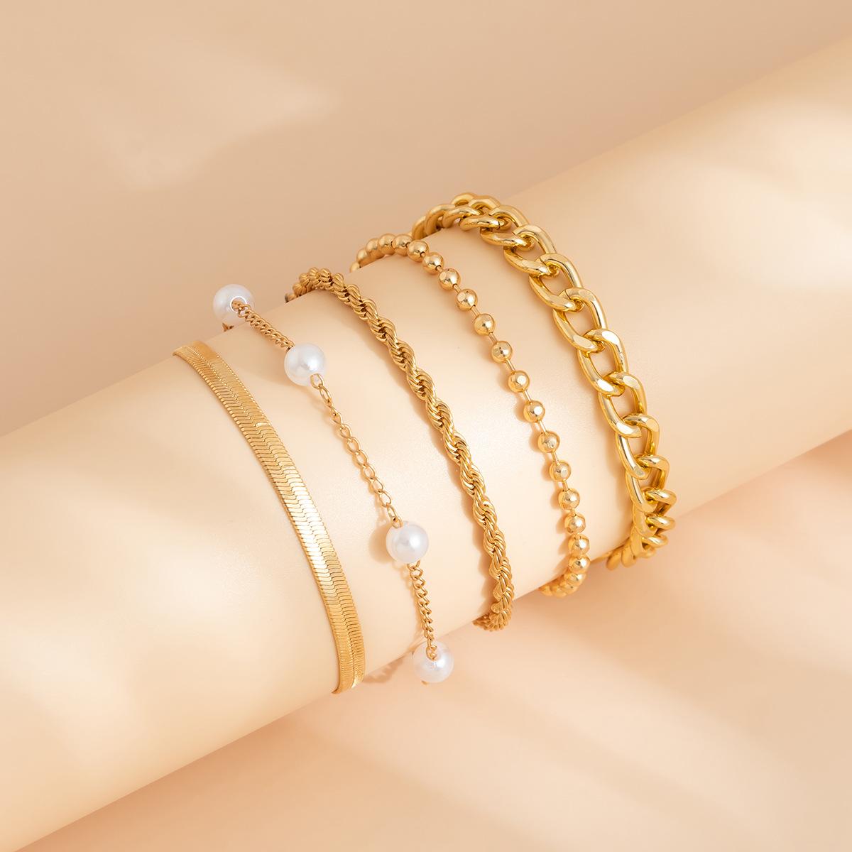 Imitation Pearl Bracelet Set