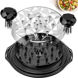 Shredder Tool Twist Large with Brush, 10" Visible Kitchen Meat Shredder Grinder Machine, Strong Base, Ergonomic Handle, Free, Suitable for Steak Pork Chicken Breast (Black)