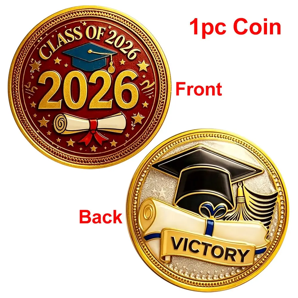 2026 Graduation Memorial Coin, Daily Use Collectible Challenge Coin, Student Gift for Graduation Season, Perfect Souvenir Token