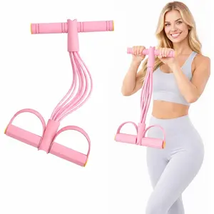 8-Tube Pedal Resistance Band with Handles, Multifunctional Pedal Resistance Band Made of Natural Rubber, Fashion Puller Exercise Equipment  Full Body Strength, Toning & Stretching
