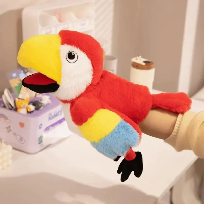 35cm Size Bird Hand Puppets Kawaii Style Funny Cartoon Animal Hand Puppets Hand Control Soft Toy Educational Toys Family Gather