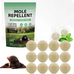 12pcs Natural Mole & Gopher Repellent Balls – Plant-based Essential Oil Formula, Safe Long-lasting Outdoor Protection for Gardens, Lawns & Yards, Effective Underground Pest Deterrent, Easy To Use, Eco-friendly, Safe Around Kids & Pets