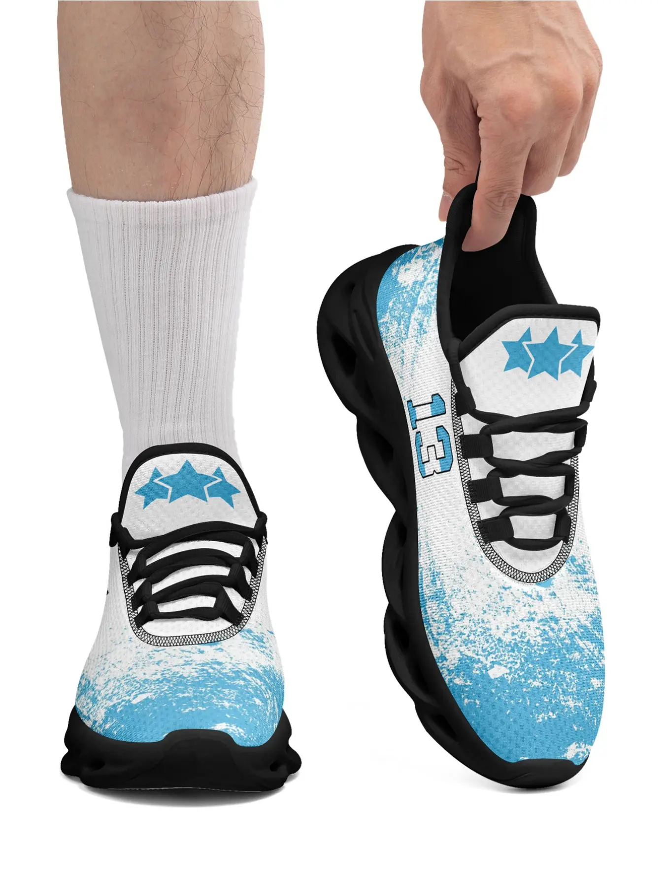 Men's ARG Street Style Number 13 Print, Casual Trainers, Plus Size  Comfortable Breathable Lightweight Sport Shoes All Seasons