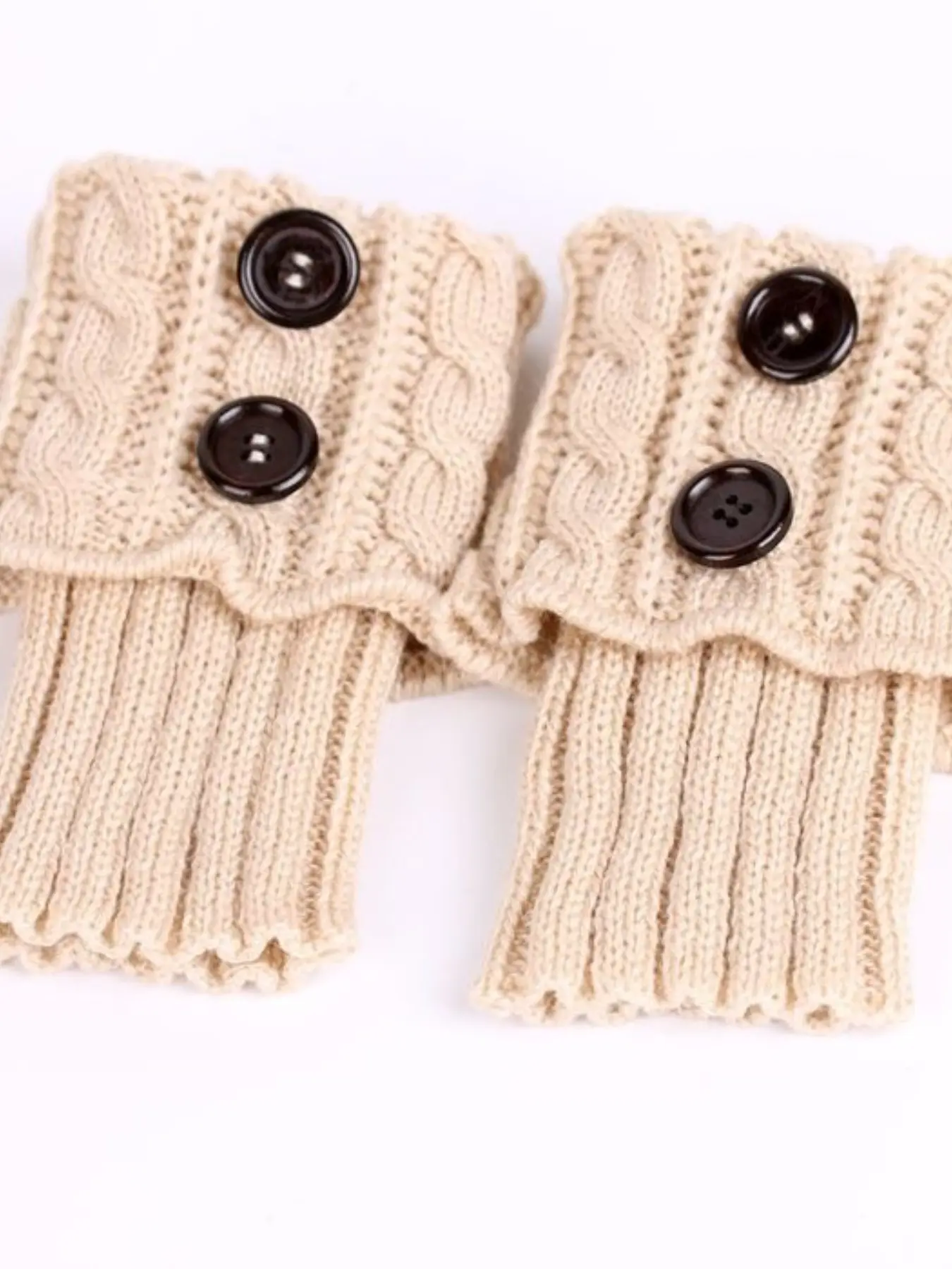 Cable Knit Button Leg Warmers for Women, Short Knitted Boot Cuffs, Thermal Leg Socks, Fall Winter, Casual Style, Cozy Socks