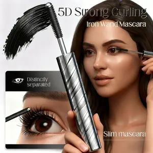 RQVQ Steel Tube Mascara – Waterproof, Non-Clumping, 24H Long-Lasting with Ultra Fiber & Bee Wax, Black & Brown Shades Available