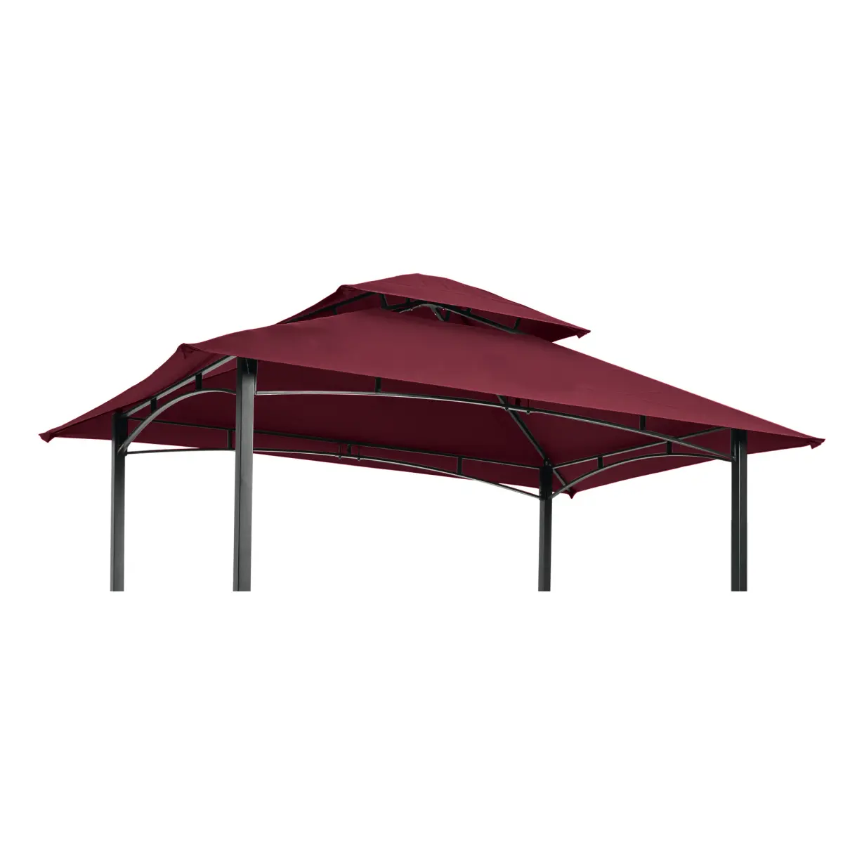 8x5Ft Grill Gazebo Replacement Canopy,Double Tiered BBQ Tent Roof Top Cover,BURGUNDY