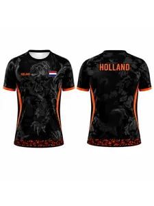 Netherlands Flag 3D Summer Men's Print Soccer Shirt, Casual Breathable Short Sleeve, Gym Workout, Football Jersey, Fan Essential