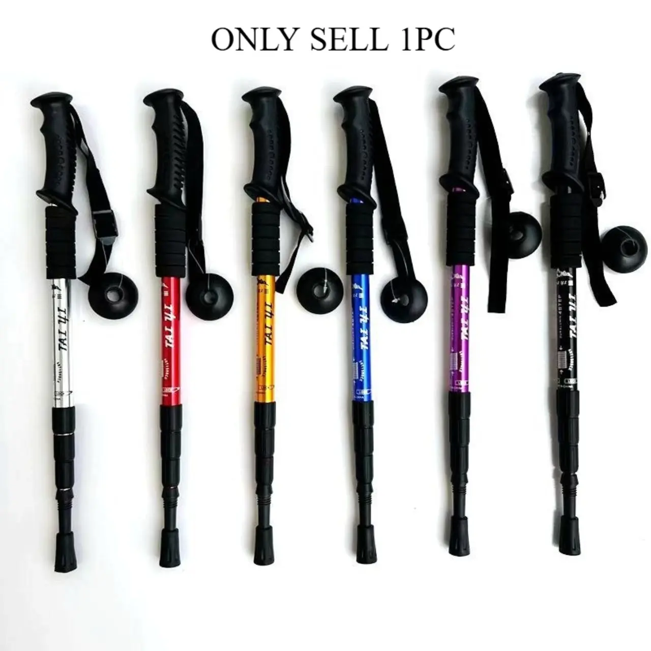Outdoor Aluminum Alloy Trekking Pole, Three-Section Four-Section Lightweight Telescopic Walking Stick, Hiking Handstick for Trail Use, Collapsible Alloy Stick
