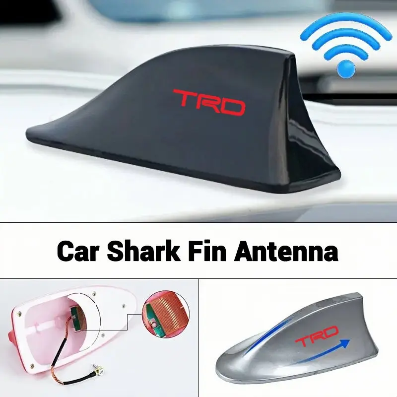 1 Pcs Car Shark Fin Antenna, Aesthetic Design Universal Enhanced Signal Roof Mount Antenna Decor, Suitable for Toyota Trd Models, Auto Accessories