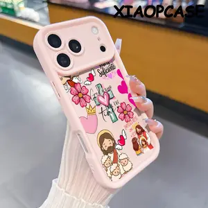 Religious belief GOD JESUS Cross Creative Design Pattern Phone Case for iPhone 17 16 Pro Max Air 15 Plus 14 13 12 11 E mini Shockproof Drop Protection Rugged Durable soft Silicone Cover Cellphone Protective case