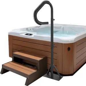 VEVOR Hot Tub Handrail, 360 Rotatable Spa Side Handrail with 48"-63" Adjustable Height, Rust-proof Aluminum Spa Step Hot Tub Hand Rail with Slide-Under Mount Base for Indoor Outdoor, 600LBS Capacity