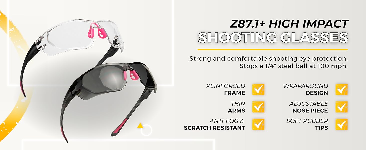 Complete Shooting Eye and Ear Protection: Earmuffs for Shooting, & Hard Case