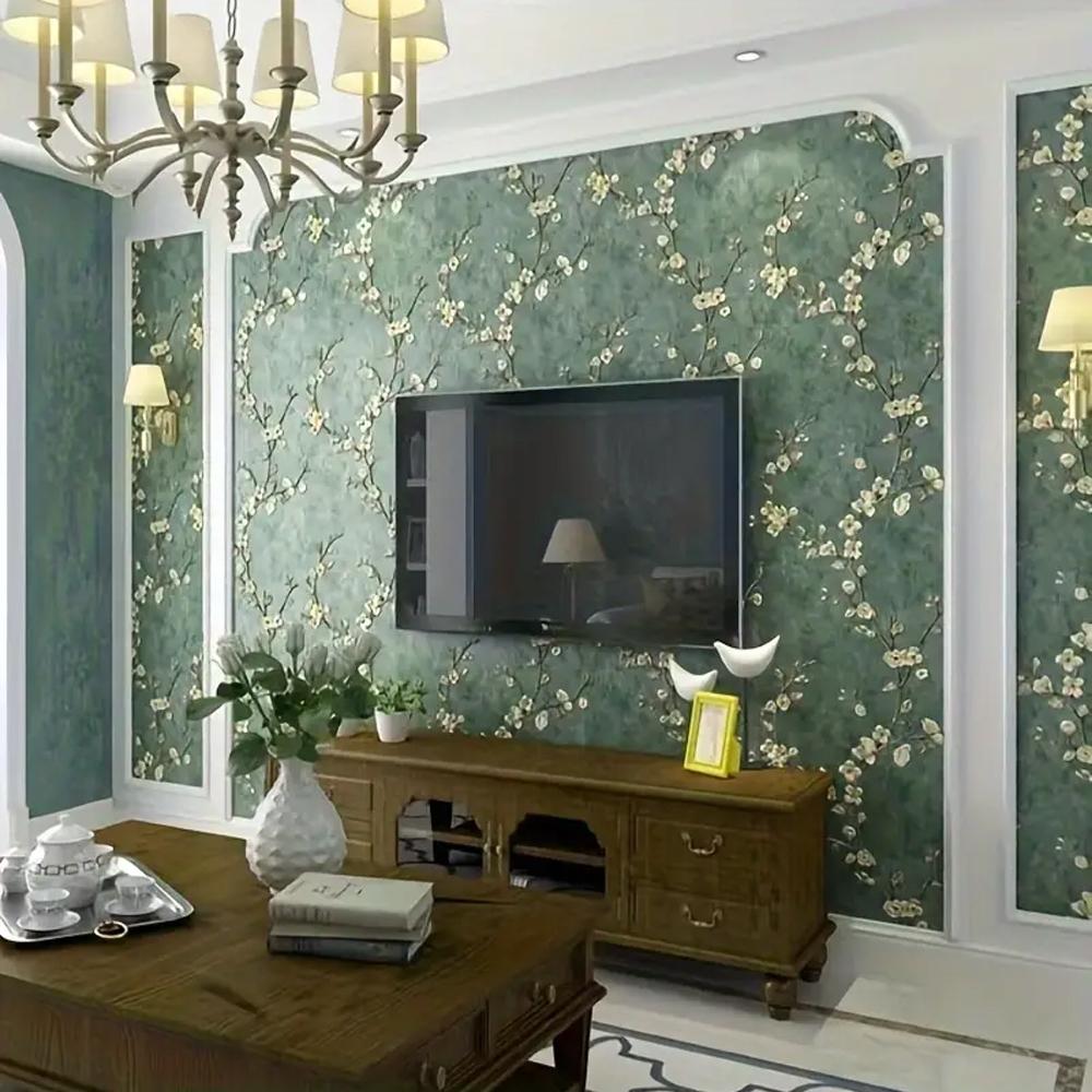Flower Pattern Wallpaper, Self-adhesive Wall Sticker, Easy Cleaning Wall Decal, Wall Decor for Home Living Room Bedroom, Floral Wallpaper Peel And Stick, Peel And Stick Wallpaper Designs
