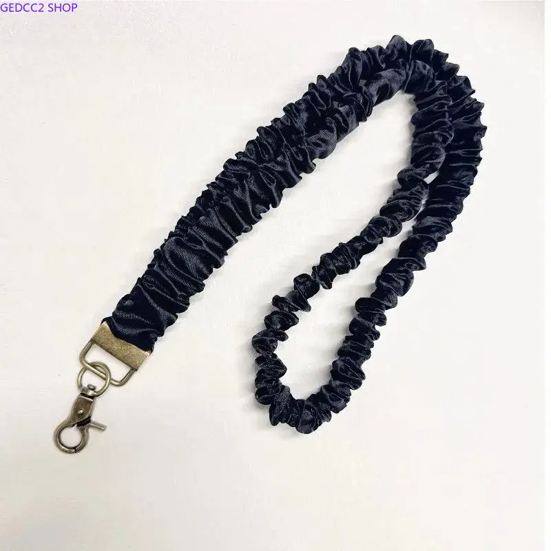 Cotton Stretchy Scrunchie Badge Lanyard - Unisex Badge Accessories, ID Card Lanyard, Lanyards with ID Holder, Hypoallergenic Adjustable Strap, Rotatable Metal Spring Clasp, Resists Pilling, Ultra-Soft, Durable Lightweight, for Sports & Outdoor Use, Parent