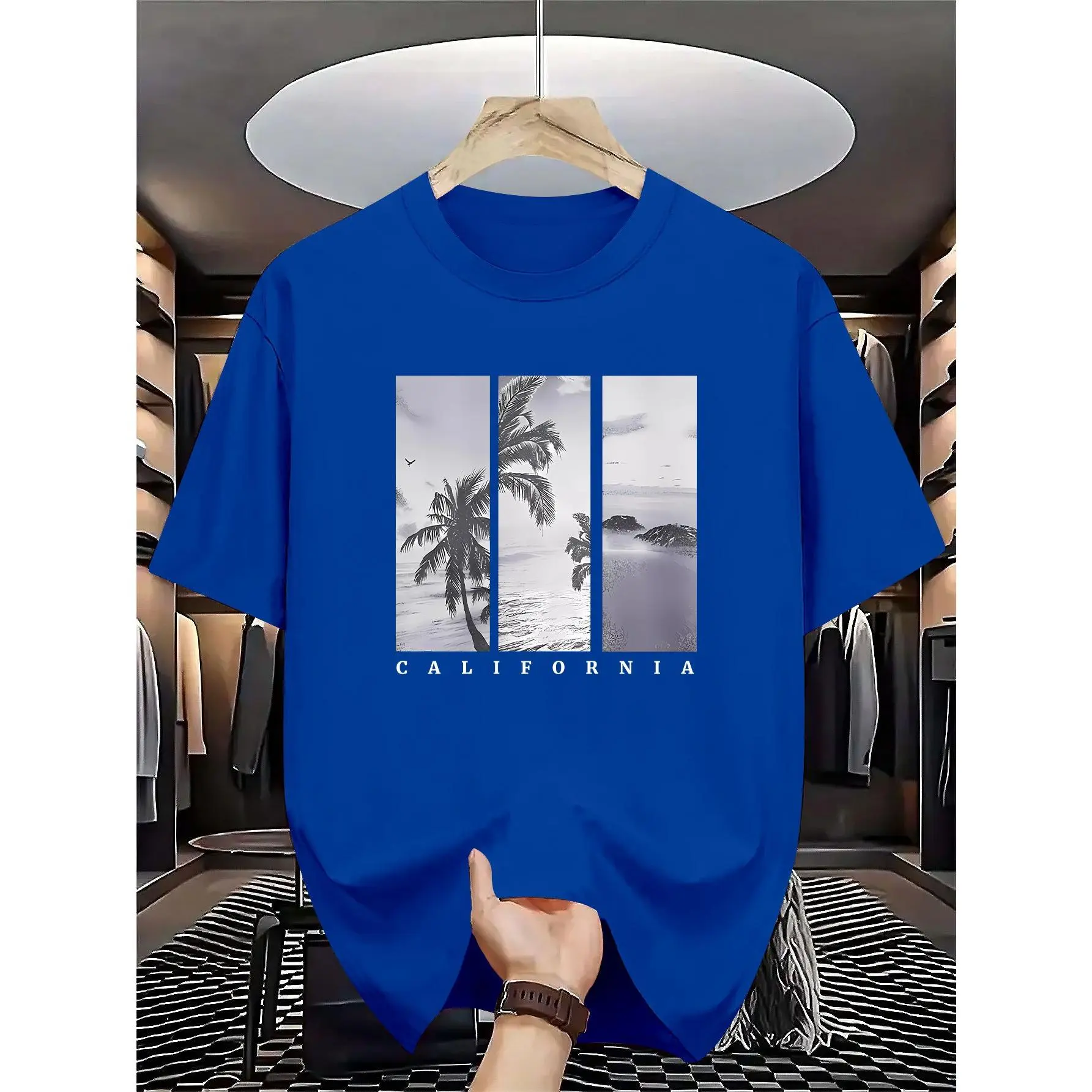 Men's Fashion Casual Crew Neck T-Shirt, Versatile Base Layer Top, Summer Men's Clothing