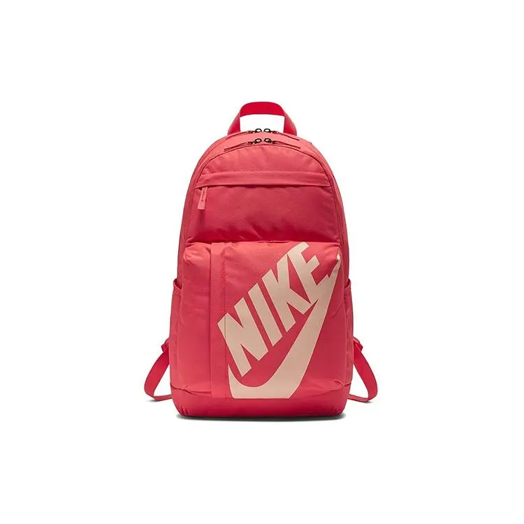 Nike Large-Logo Polyester Backpack for Students – Casual Style in Raspberry Red