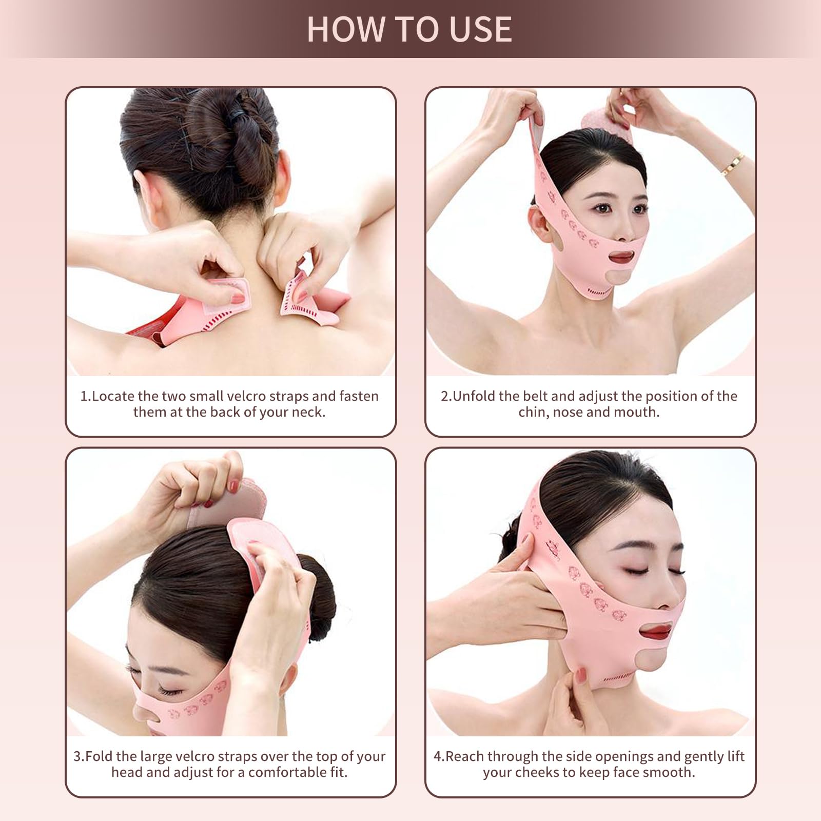 Adjustable V Line Face Slimming Strap – Double Chin Eliminator and Jawline Sculptor, Neck Lift Belt for Sleeping, Reusable Face Lifting Band for Tightening and Shaping Adjustable V Line Face Slimming Strap – Double Chin Eliminator and Jawline Sculptor, Neck Lift Belt for Sleeping, Reusable Face Lifting Band for Tightening and Shaping