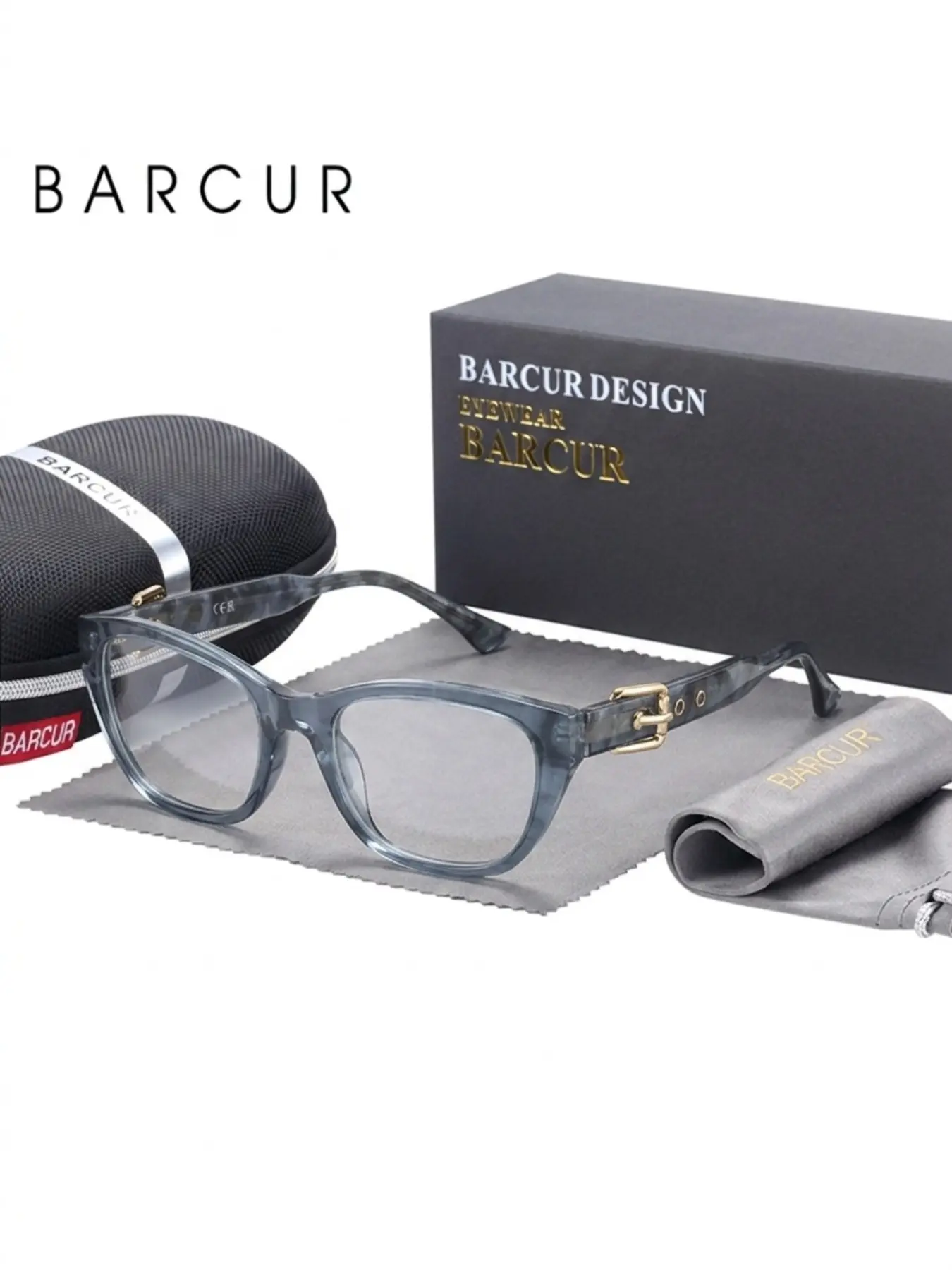 Barcur Cat-Eye Computer Glasses, Blue Light Blocking, Anti-Glare Lenses, Stylish Eyeglasses with Buckle, Perfect for All Occasions
