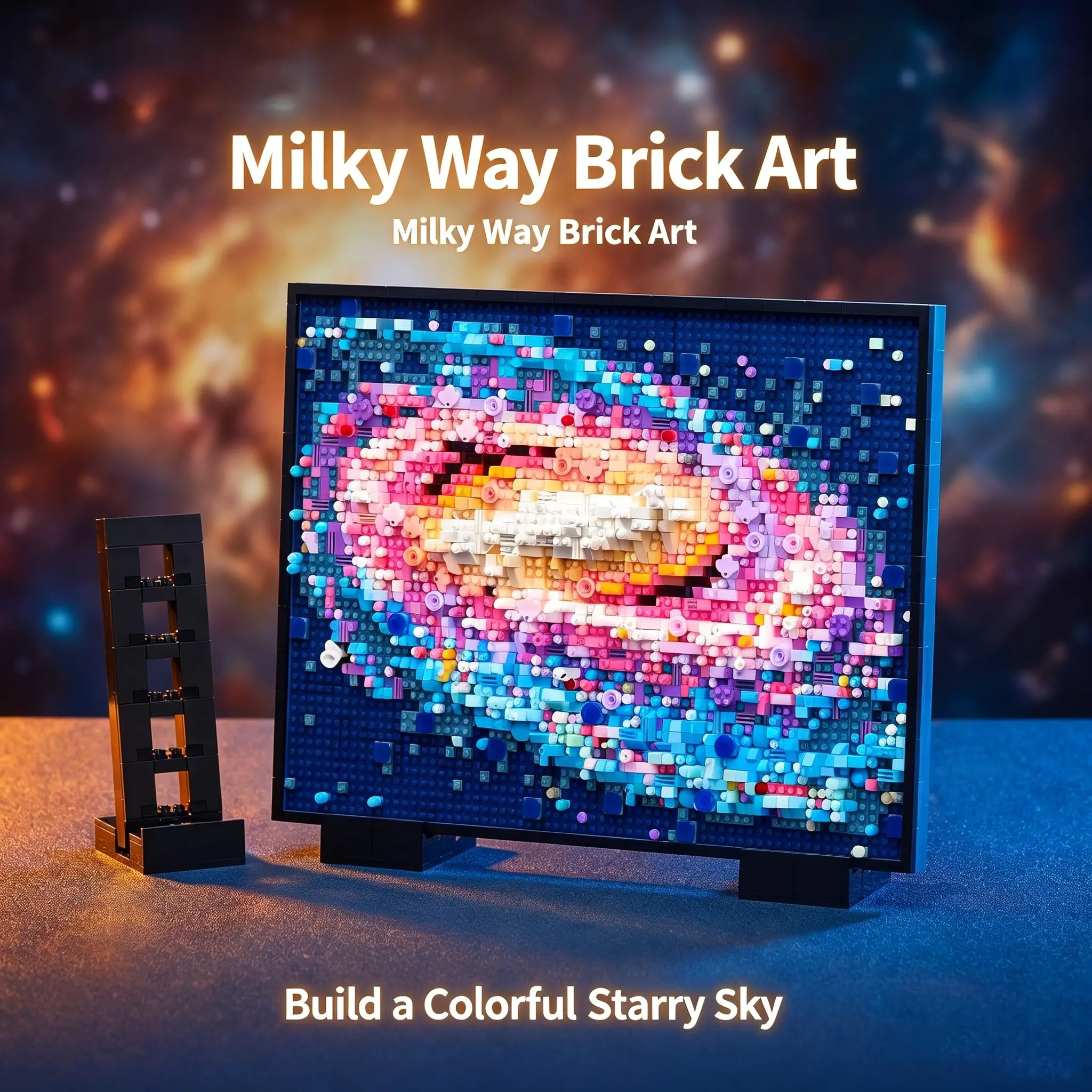 2985pcs Galaxy Pixel Building Blocks, Assembly Blocks, Creative Starry Wall Art, DIY Puzzle for Home Decor, Stress Relief, Gift Idea, Adult Leisure Model