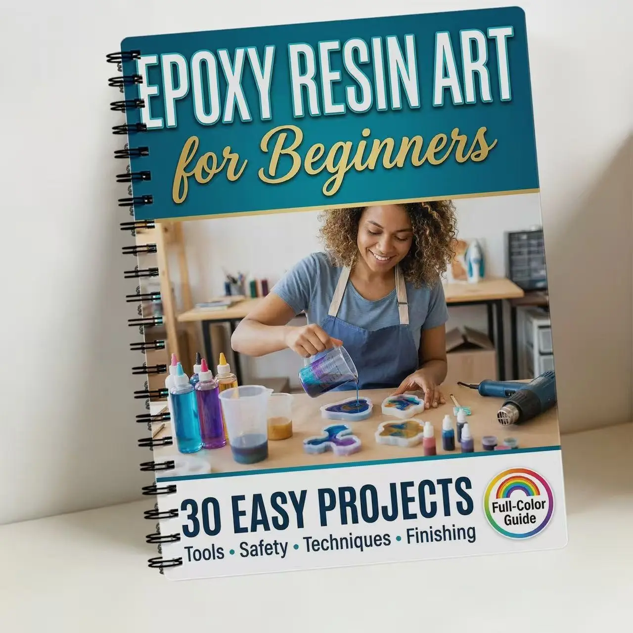 Epoxy Resin Art Tutorial Notebook for Beginners, Step-By-Step Coil Instructions, Perfect for New Artists, Essential Craft Supplies