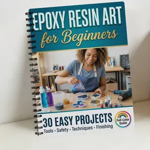 Epoxy Resin Art Tutorial Notebook for Beginners, Step-By-Step Coil Instructions, Perfect for New Artists, Essential Craft Supplies