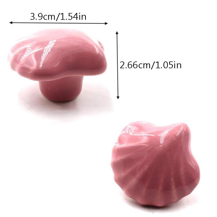 Shell Shaped Ceramic Knobs, Cabinet Dresser Drawers & Doors Pulls Handles with Screws, Furniture Knobs for Closet Cupboard Wardrobe
