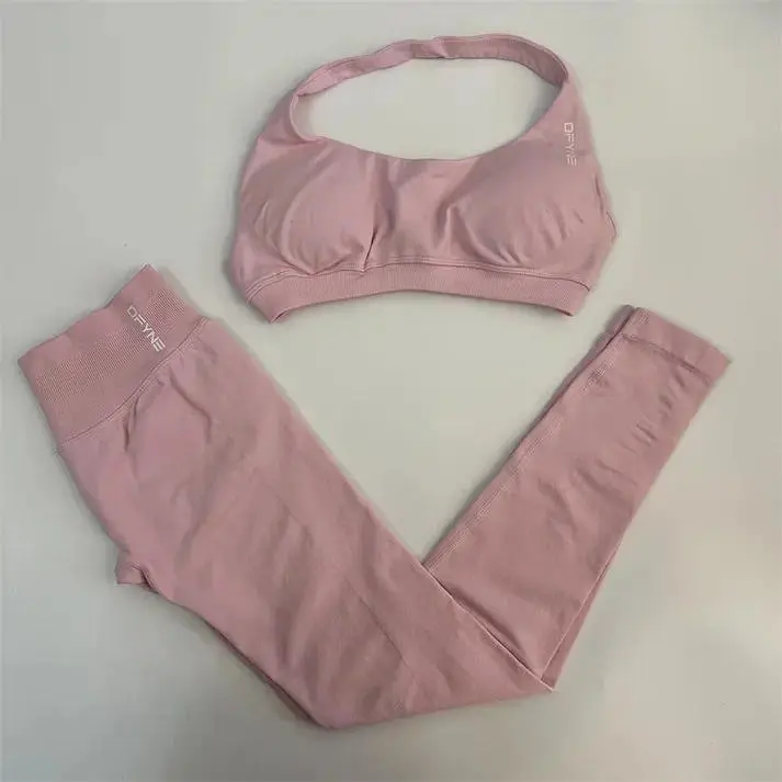 DFYNE Impact Seamless 2 Piece Set | Premium Matte High Waisted Scrunch Leggings & Sports Bra Gym Outfit