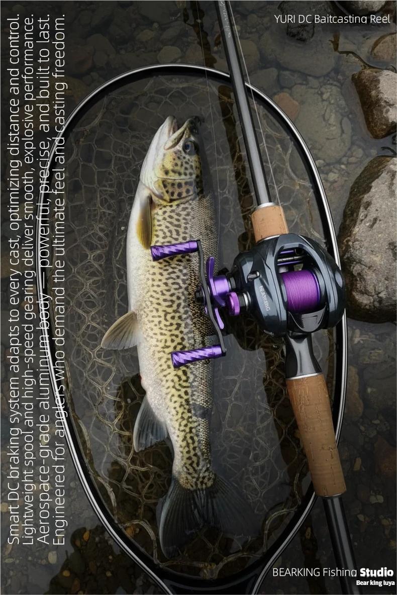 Xiongwang Yuri DC Baitcasting Reel, Intelligent Electronic Brake Fishing Reel, Lightweight Carbon Long Casting Reel for Bass Fishing