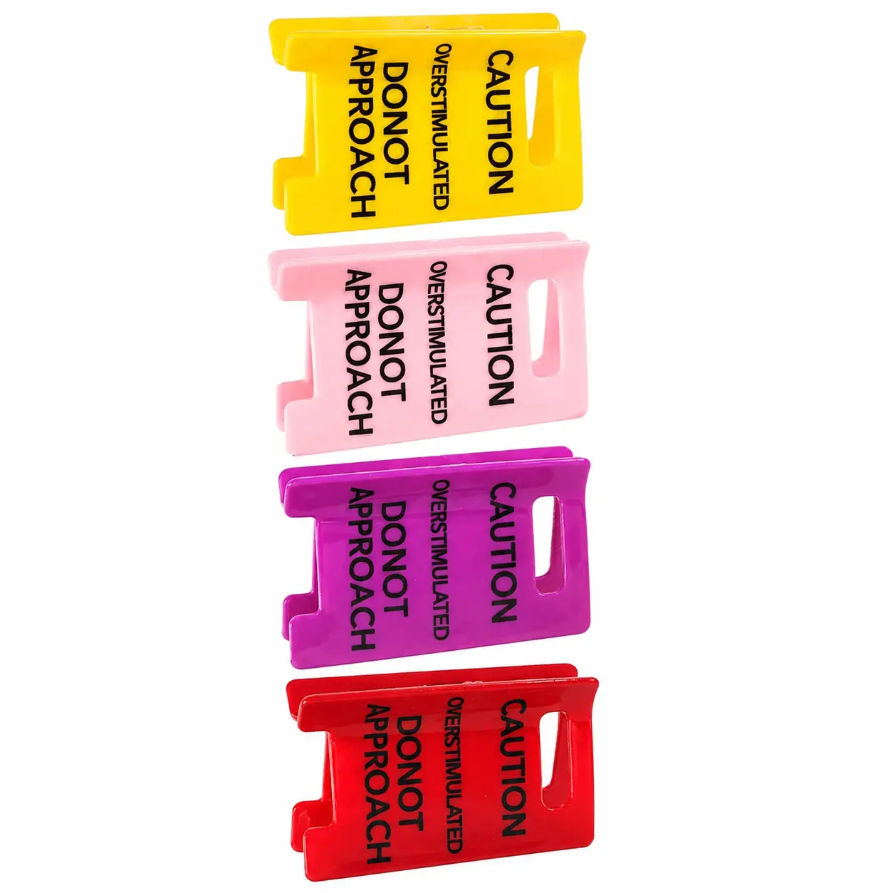 Yellow Y2K-Inspired Claw Hair Clip for Women – Oversized Strong-Hold Design Ideal for Thick Hair, Featuring Playful “Overstimulated” Typography, Perfect for Daily Wear, School, Self-Care Routines, and Effortless Casual Styling