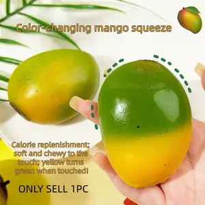 Creative Mango Squeeze Toy, Color-Changing Slow Rebound Stress Relief Ball, Unisex Kids' Pressure Release Tool, Advanced Tech
