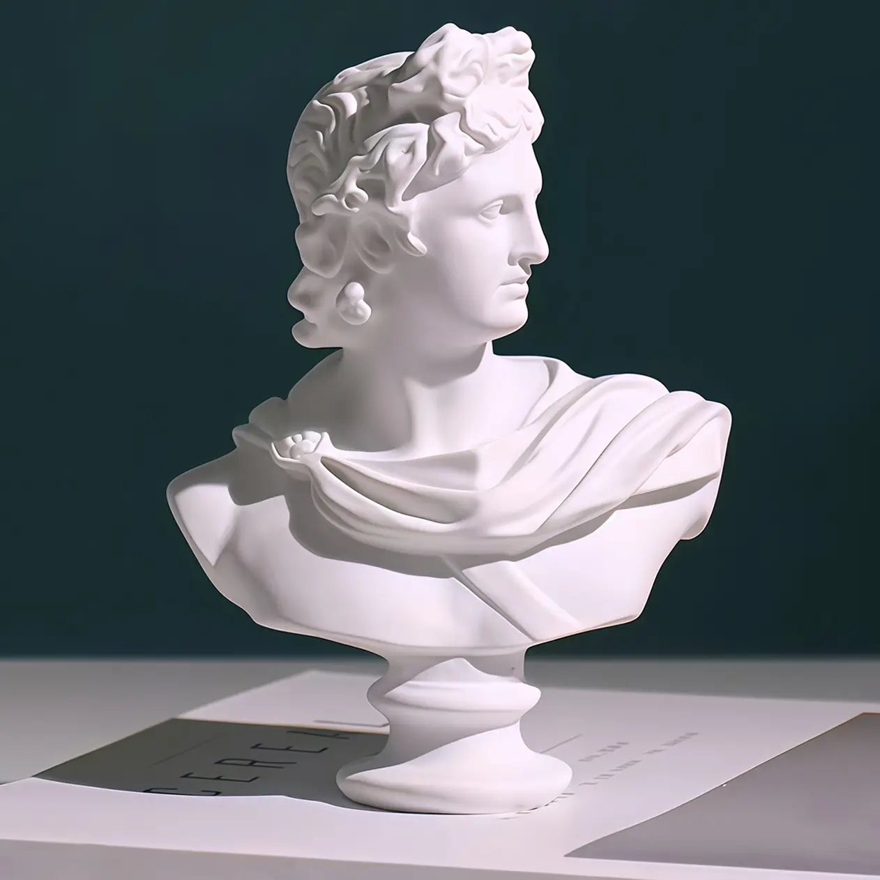 Apollo Gypsum Statue, Nordic Figure Sculpture Decor, Creative Indoor Outdoor Ornament, Office Living Room Bedroom Shelf Desktop Display, Art Portrait Collection