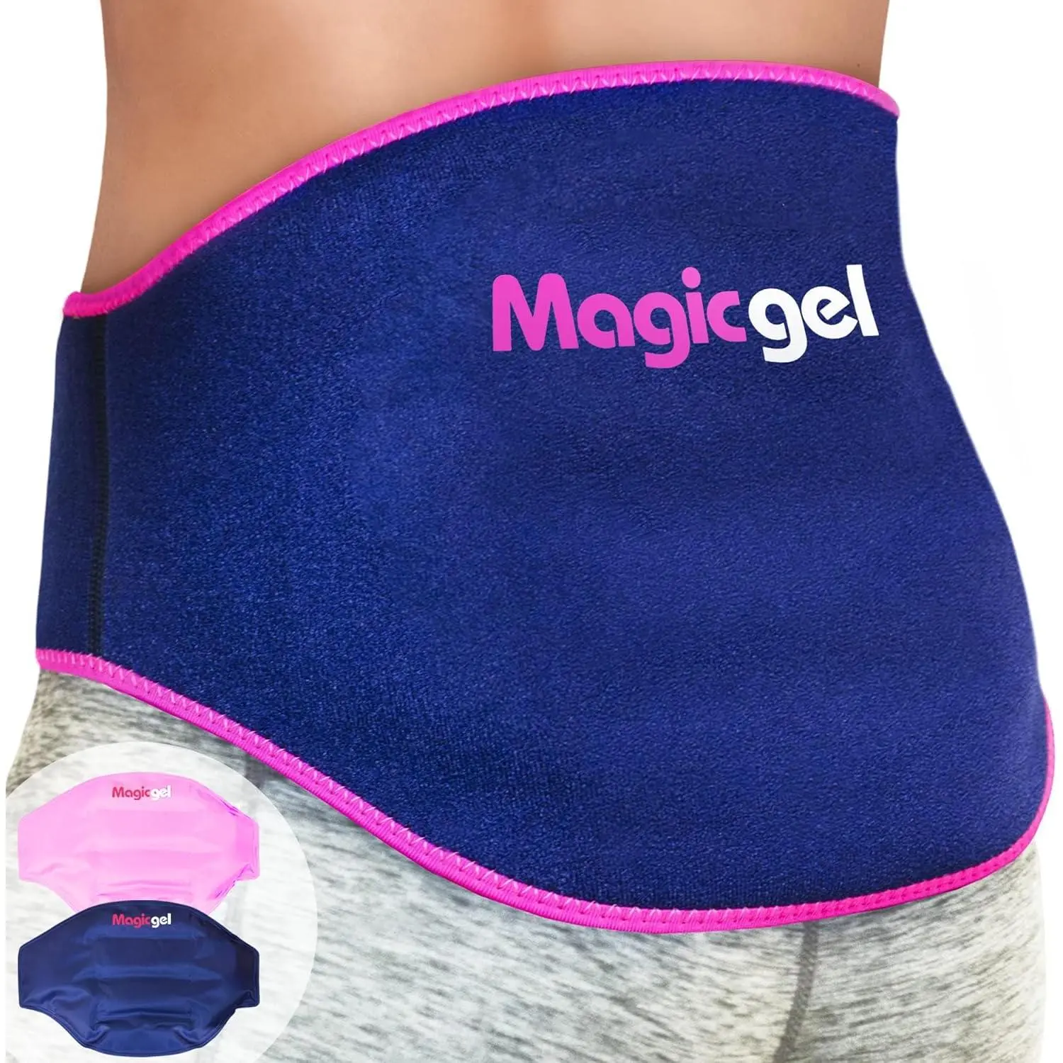 Ice Pack for Back Pain Relief | 2 Pack Reusable Lower Back Wrap for Hot or Cold Therapy | Relief for Lower Lumbar, Sciatic Nerve, Herniated or Degenerative Disc, Coccyx, Tailbone Pain