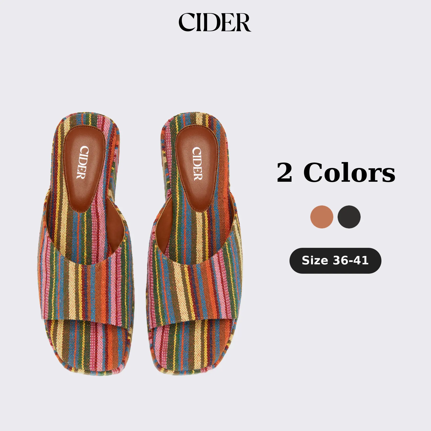 Cider STRIPED PLATFORM WEDGE HEELED SANDALS SohoChic