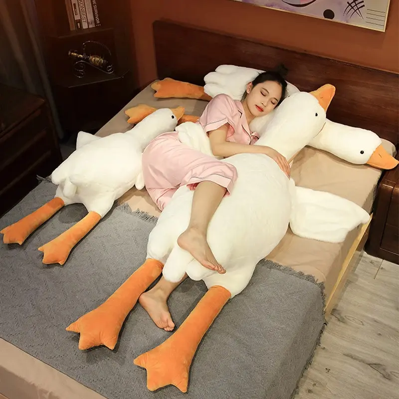 Plush Baby Goose Stuffed Animal Throw Pillow, 90/130/160/190cm Sizes, Large Sofa Decor, Bedtime Companion, Kids' Gift Toy