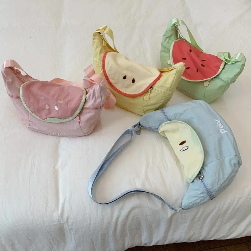 2026 new hot item Cute Fresh Fruit Dumpling Bag, Summer Guava Watermelon Pattern Crossbody Bag, Versatile Large Capacity Shoulder Bag for Girls