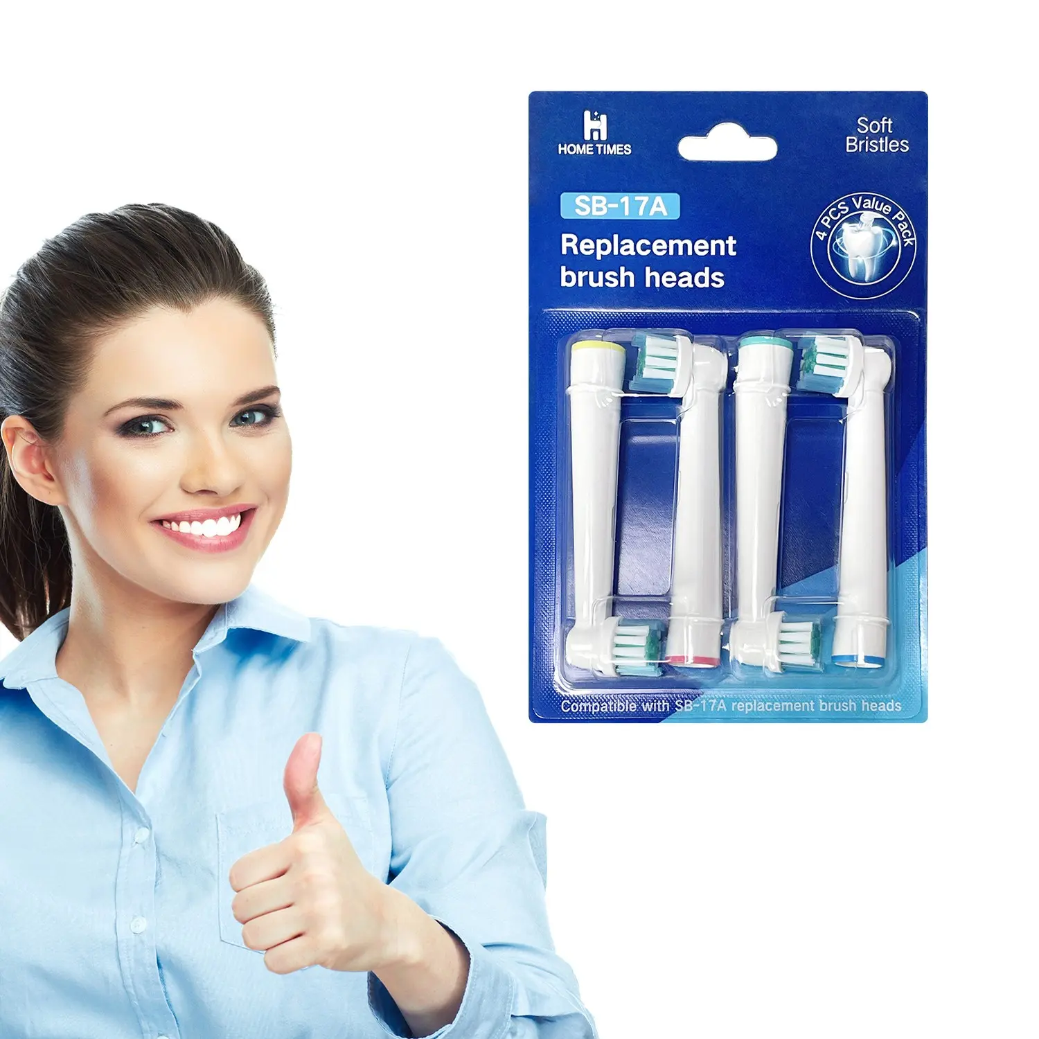 Replacement Toothbrush Heads Compatible with Oral B Braun Electric Toothbrush, SB-17A Refill Soft Bristles Pack