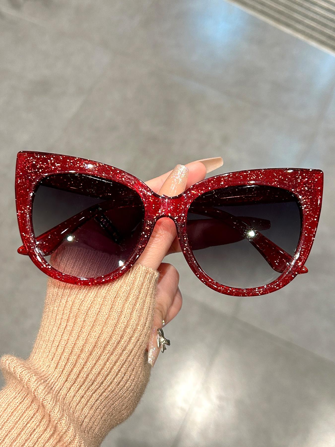 Unisex Simple Style Plain Color Leopard Pattern Cat Eye Sunglasses (1 Pair), Trendy Casual Sunglasses for Everyday Use, Fashion Accessories for Outdoor Activities