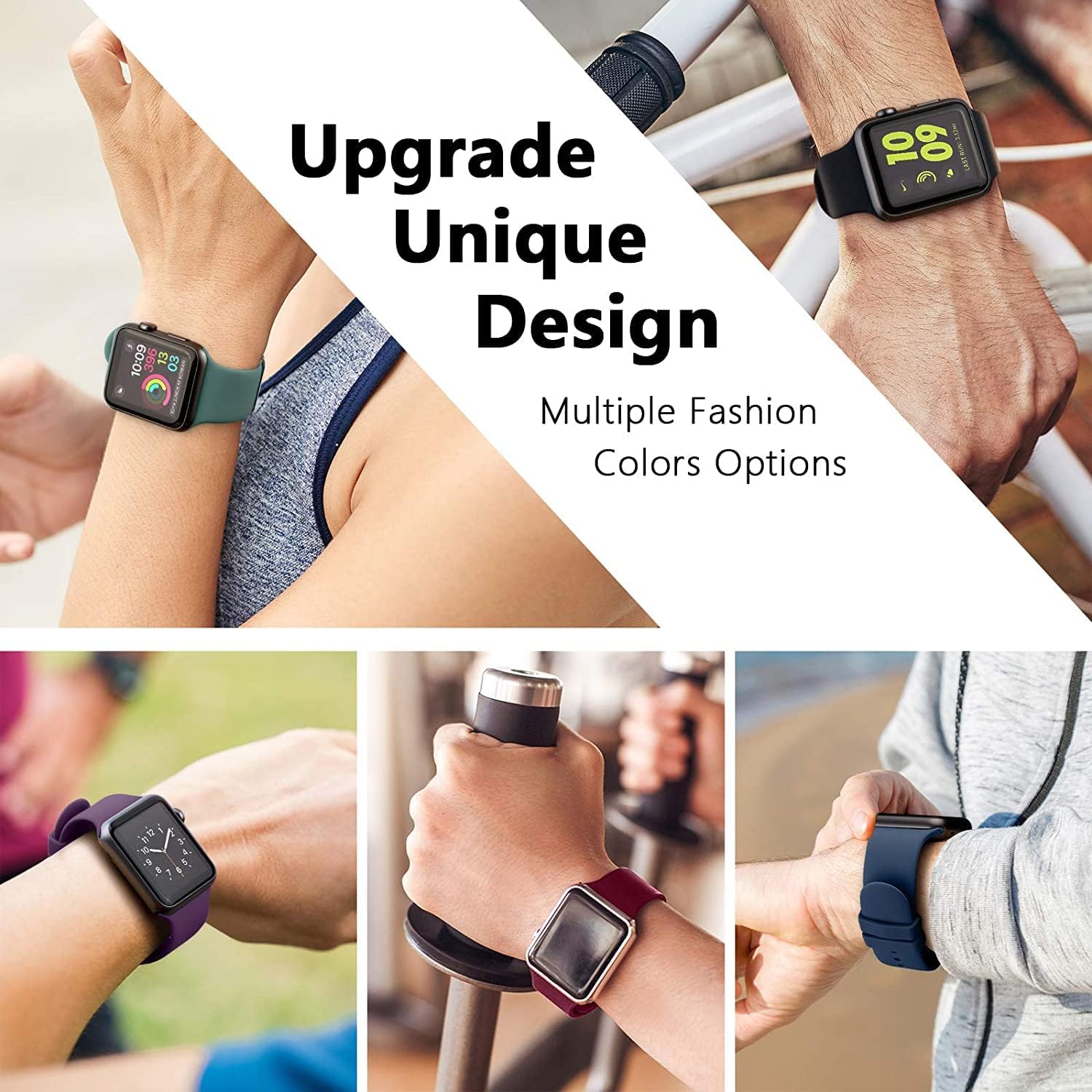 Solid Color Silicone Watch Strap, Multi-color Combination Watch Strap Set, Watch Band Compatible With Apple Watch, Smart Watch Straps
