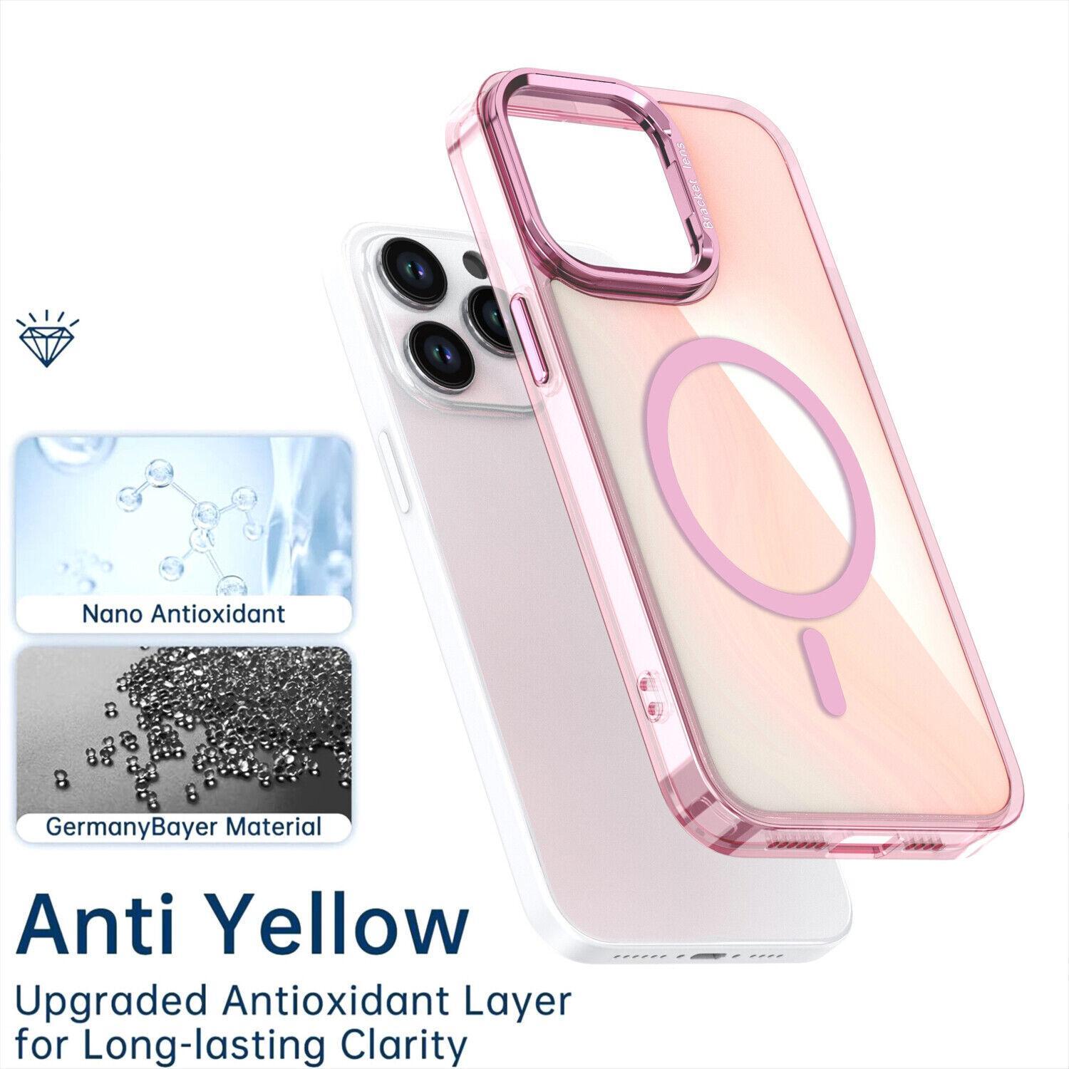 Oceantree For iPhone 17 16 15 14 13 Pro Max Gradient Laser Case Magnetic Camera Stand Cover Translucent Matte Case  Mag Safe with Camera Lens Glass Protective Cover Aluminium Protection Shockproof Wireless Colorful Protector #MothersDayGift#SummerVibes