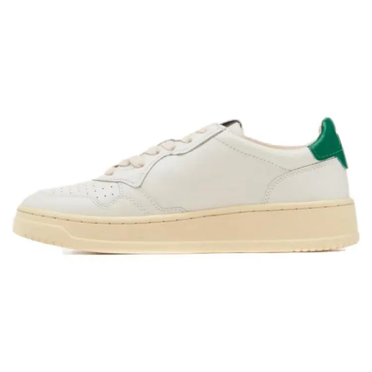 Women's Autry Casual Footwear - Round-Toe Flat Lace-Up Low-Top White Sneakers, Trending Official Maison Mihara House White Shoes