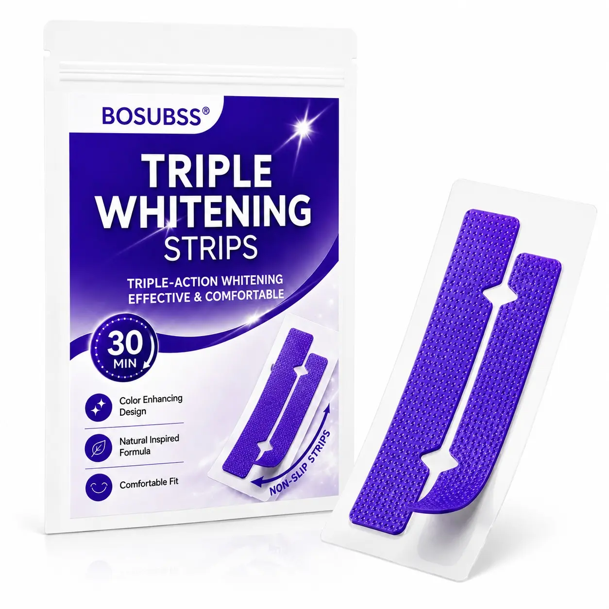 7 Pairs Smile Care Strips, Upper & Lower Oral Beauty Strips, Flexible Fit, Easy-Peel Design, At-Home Smile Routine