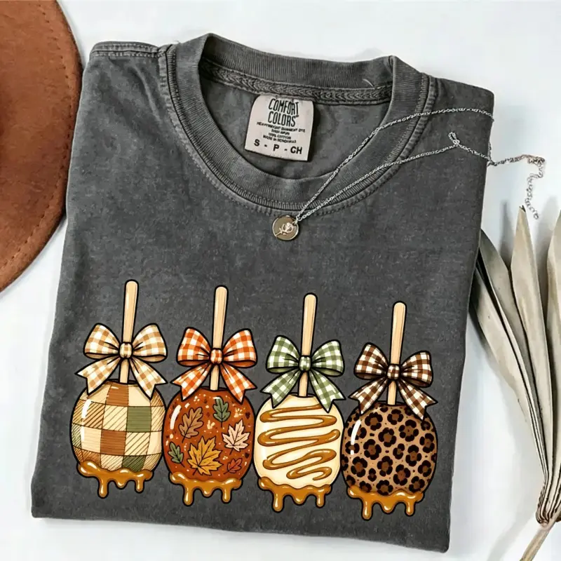 Comfort Colors Caramel Apple Pops T-shirt, Fall Treat Shirt, Autumn Boutique Sublimation Trending Fall Season 2026 Shirt