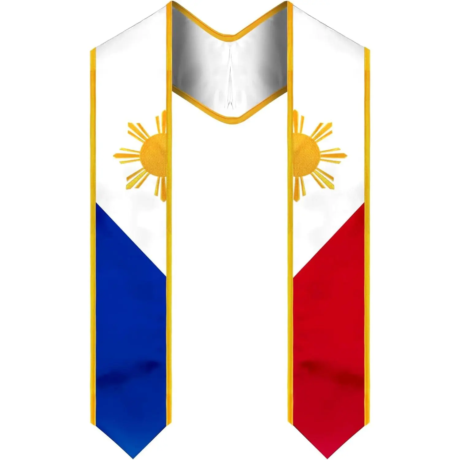 Graduation Sash Embroidered Flag Graduation Stole for International Students 72 Inches